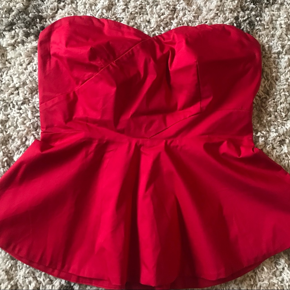 Strapless Peplum Top